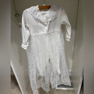 Elegant White Lace Baby Gown